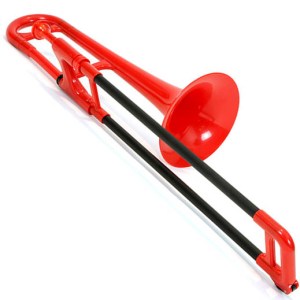 [red plastic trombone]