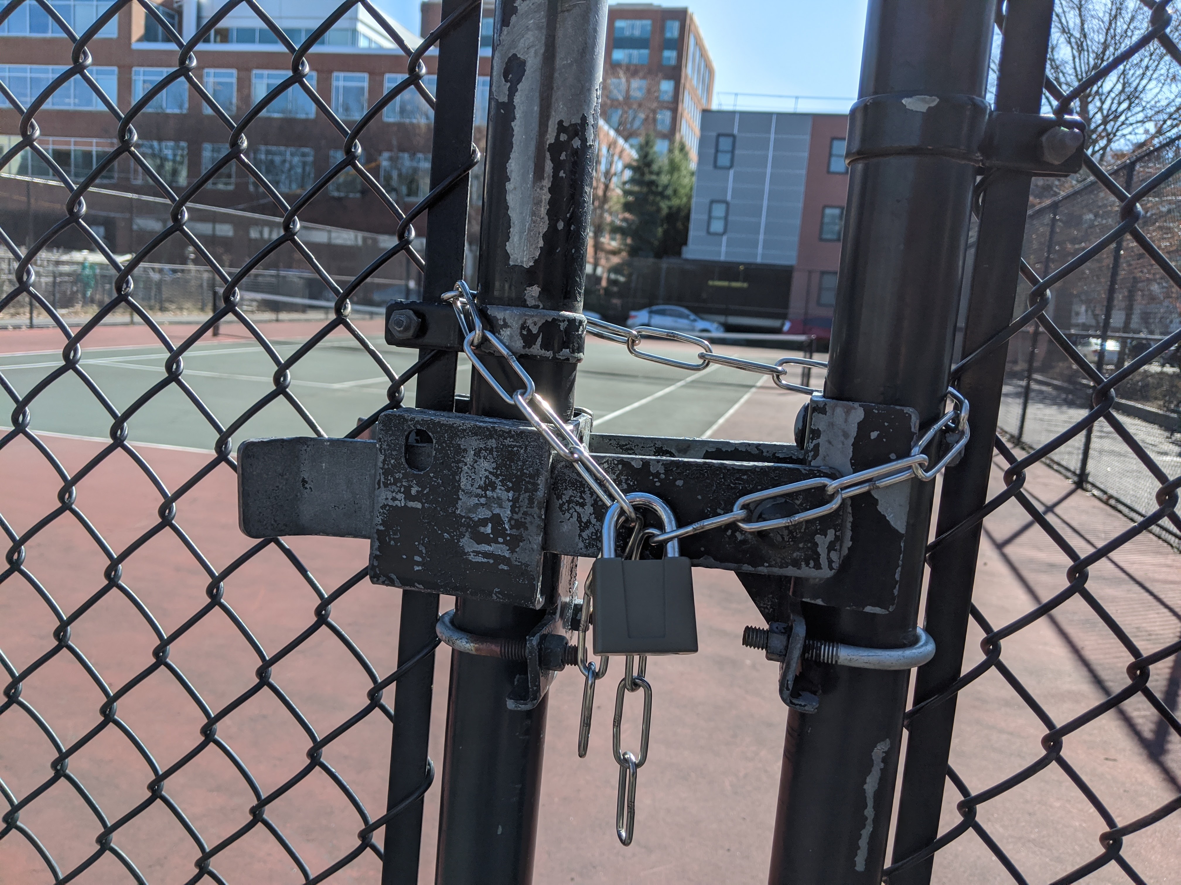 [locked tennis court]